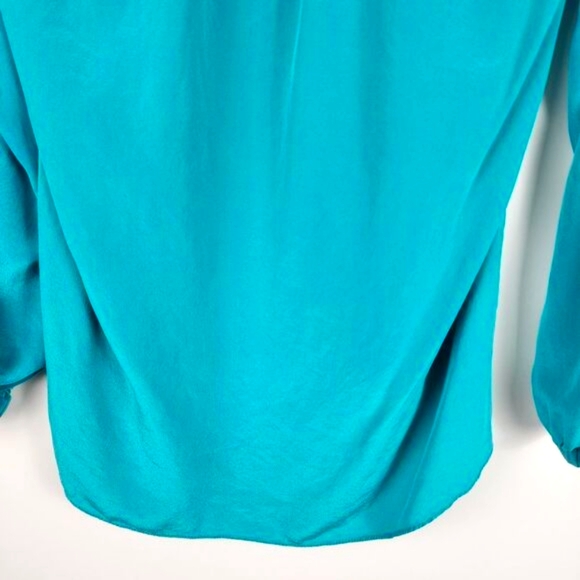 LILLY PULITZER WOMENS XS SILK ELSA LONG SLEEVE BLOUSE TOP SHIRT BUTTON DOWN NECK - Picture 8 of 9